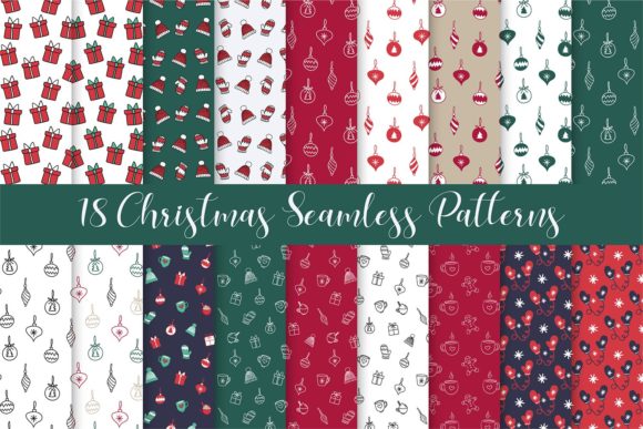 Holiday Art with Hand-drawn Christmas Seamless Patterns