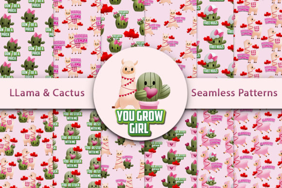 Making Everyday Design Playful with Llama and Cactus Seamless Patterns