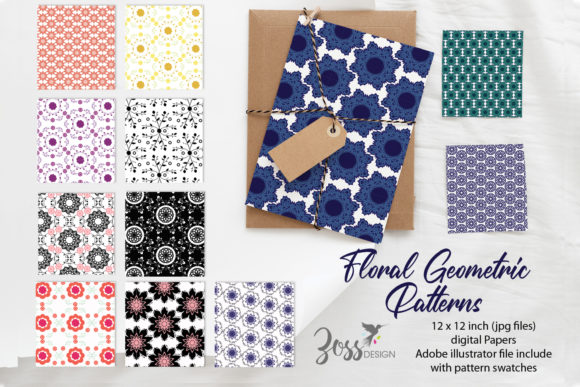 Spring Geo Florals Digital Patterns: Integrating Nature-Inspired Geometry into Your Creative Workflow