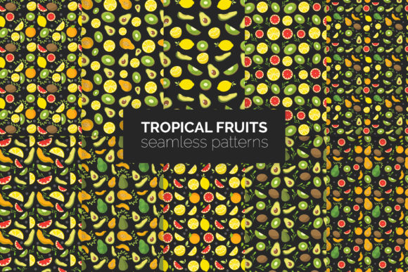 The Design Power of Tropical Fruits Seamless Patterns