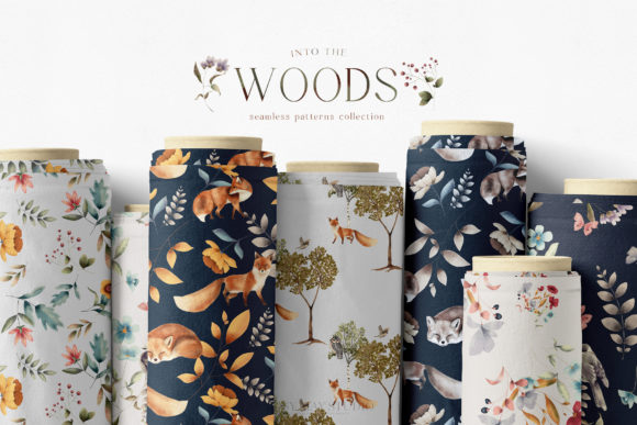 Unlock Creative Potential with Woodland Scene Seamless Patterns JPEG
