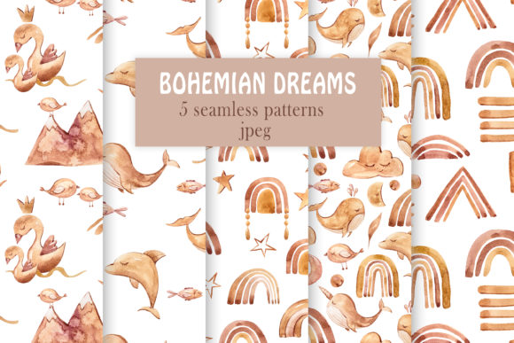 Using a Watercolor Boho Seamless Patterns Set in Your Creative Projects