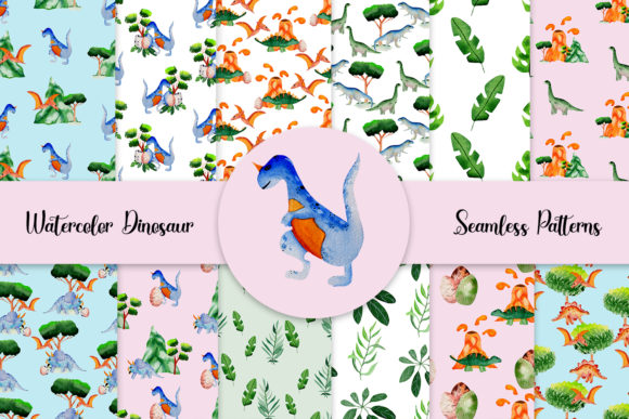 Watercolor Dinosaur Seamless Patterns: A Fresh Canvas for Modern Creatives