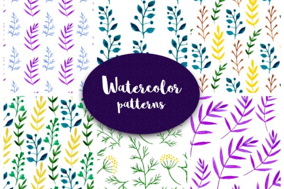 Watercolor Floral Vector Patterns