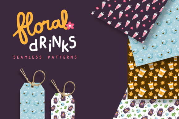 What Floral Drinks Seamless Patterns Bring to a Visual Project